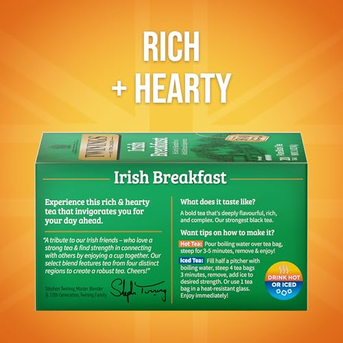 Twinings Irish Breakfast Black Tea Bags, 20 Count (Pack of 6)