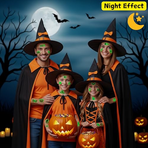 Glow in the Dark Halloween Temporary Tattoos 60-Pack - Spooky Party Favors