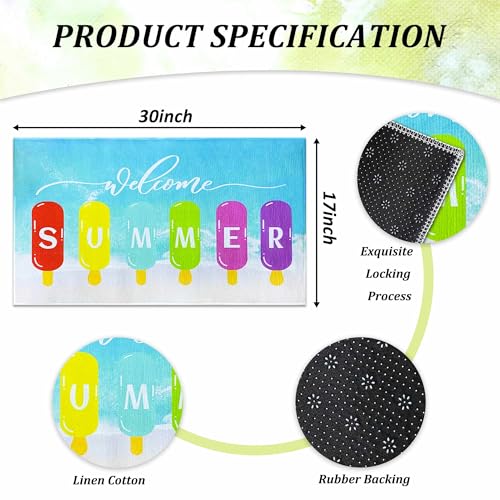 Summer Decorative Doormat 17"x30" - Non-Slip & Washable