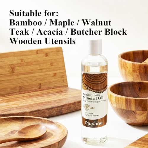 Pluvane Food Grade Mineral Oil 8.5oz – Wood Cutting Board Conditioner