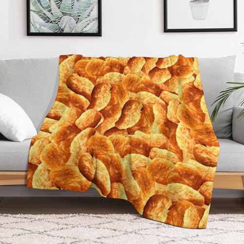 Chicken Nuggets Fleece Throw Blanket - Soft Plush 40" x 50" Blanket