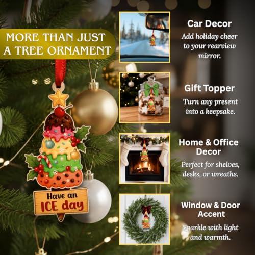 Ice Cream Ornament for Christmas Tree - Sweet Gift for Dessert Lovers