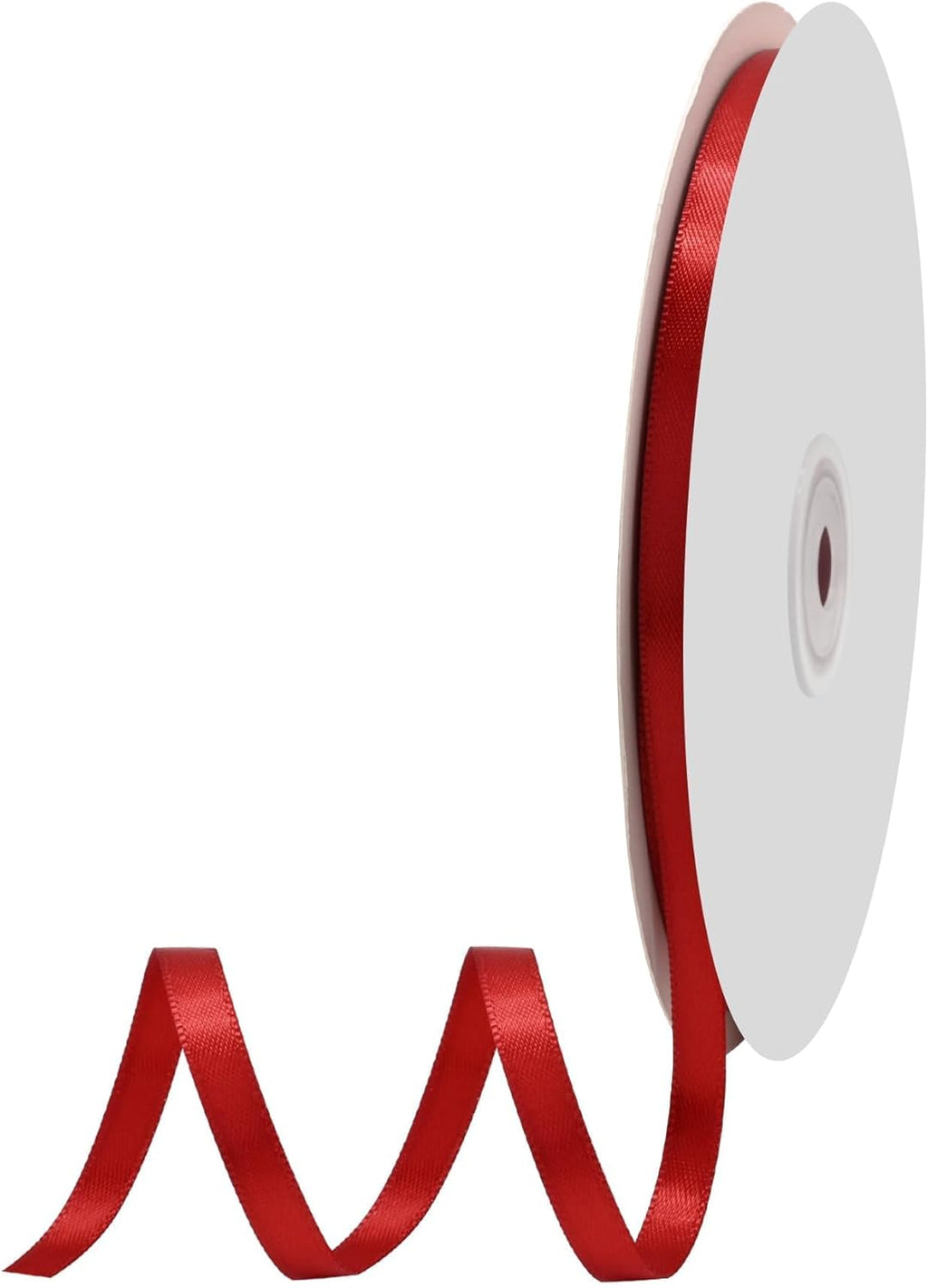 Red Satin Ribbon - 1/4 Inch x 50 Yards | Double-Faced Craft Ribbon for Wedding Decor & Bow Making
