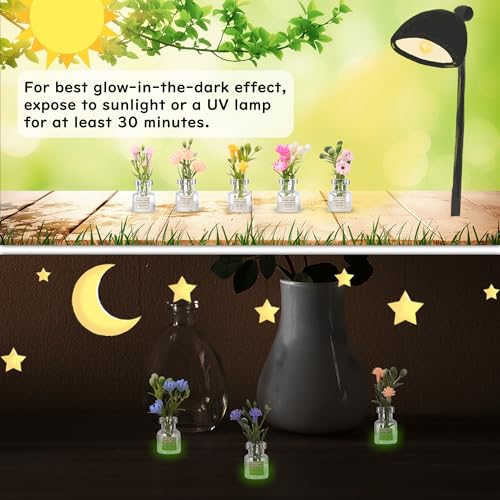10 Pcs Glow in the Dark Miniature Flower Plants for Dollhouses