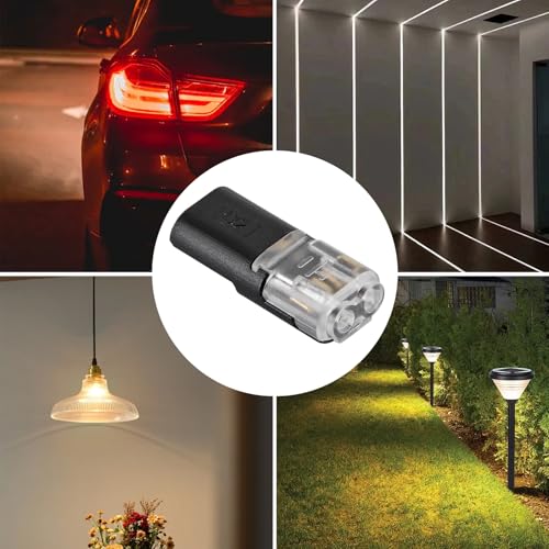 DORHEA 5Pcs 2-Pin LED Light Strip Connectors with Locking Buckle