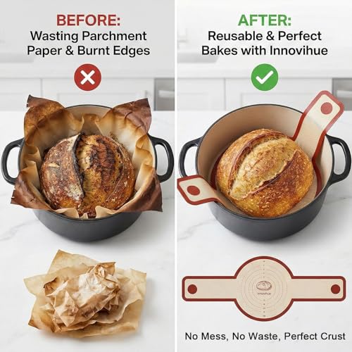 Innovihue Silicone Bread Sling for Round Dutch Ovens, 2-Pack Sourdough Mat