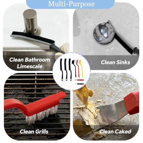 8-Piece Crevice Cleaning Brush Set for Hard-to-Reach Areas