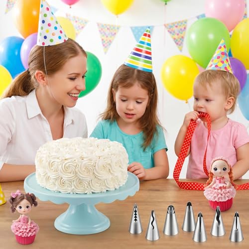 7-Piece Stainless Steel Piping Tips Set for Cake Decorating