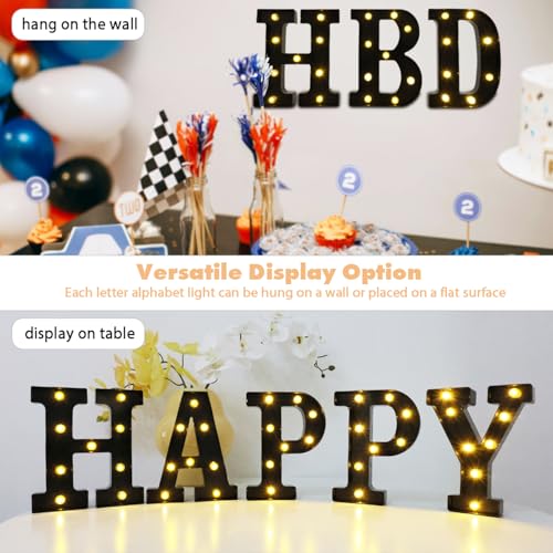 Letter A Marquee Light - 8.5 Inch Black Battery Powered LED Letter