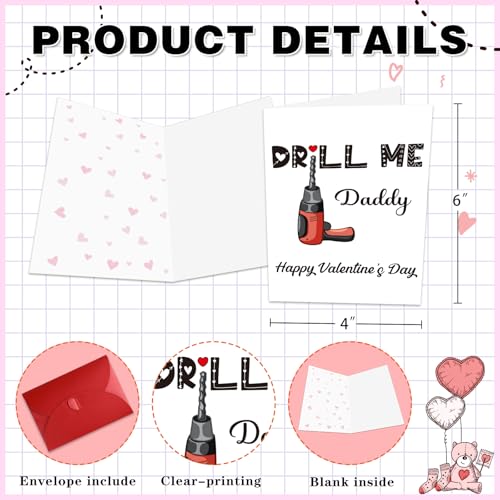 Funny Valentine's Day Card for Him - Naughty Drill Me Daddy Design