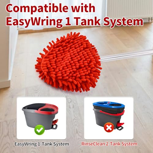 4-Pack Red Chenille Mop Head Replacement for Ocedar Spin Mop System - Atenyue