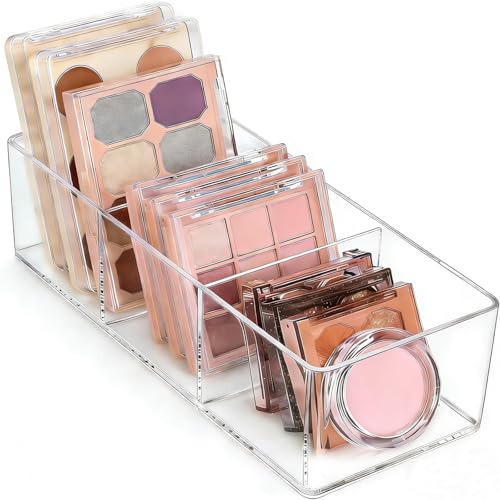 WECHENG Clear Acrylic Makeup Organizer with 3 Compartments
