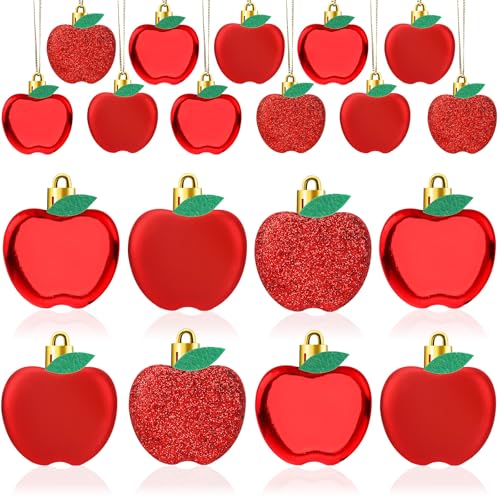 24 Pcs Apple Ornaments for Back to School Classroom Tree Decorations