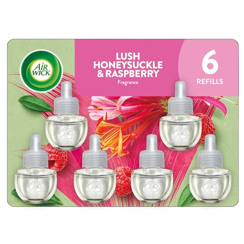 Air Wick Plug-In Scented Oil Refills - Lush Honeysuckle & Raspberry, 6 Count