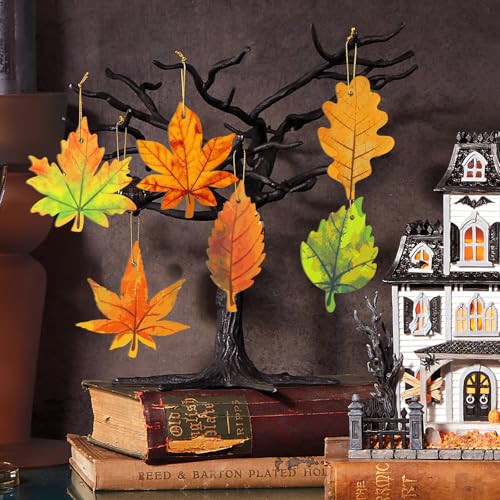 36PCS Unfinished Wooden Maple Leaf Ornaments for DIY Fall Crafts & Painting