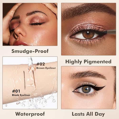 Anwuozu Brown Liquid Eyeliner Waterproof Precision Tip Matte Eye Liner