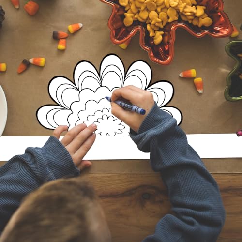 Thanksgiving Coloring Turkey Crowns - 12PCS Paper Headbands for Kids