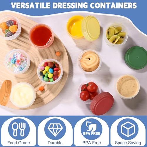 Yomarket 6pcs 2oz Leak-proof Salad Dressing Containers with Lids