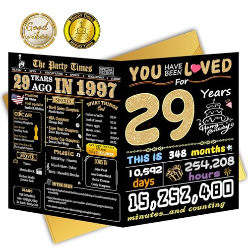 29th Birthday Card - Back in 1997 Milestone Greeting Card for Men & Women