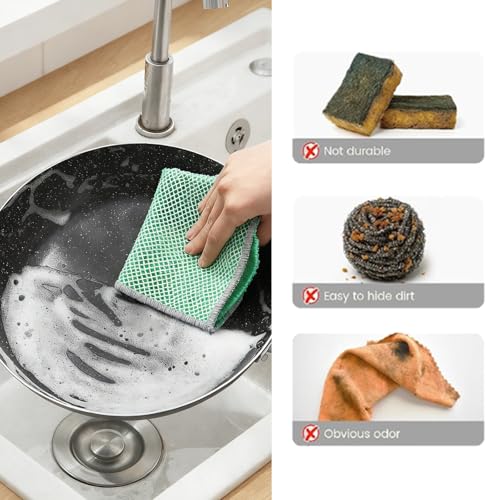 LoveBB 24-Pack Non-Scratch Dual-Sided Dish Cloths, 7.9x7.9"