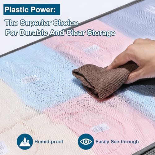 LANDNEOO 55L Under Bed Storage Containers - 2 Pack Clear Plastic Bins
