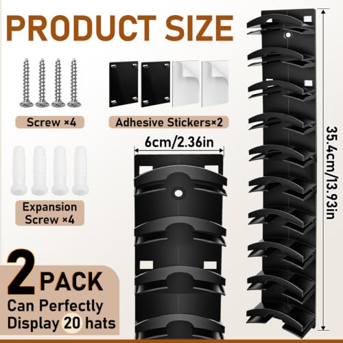 Hat Organizer for Baseball Caps – Holds Up to 20 Hats