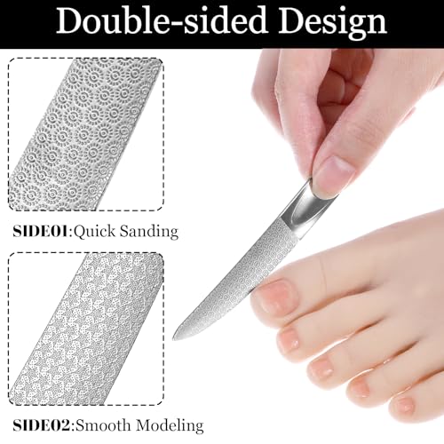 Curved Metal Nail File - Stainless Steel Double-Sided Toenail File