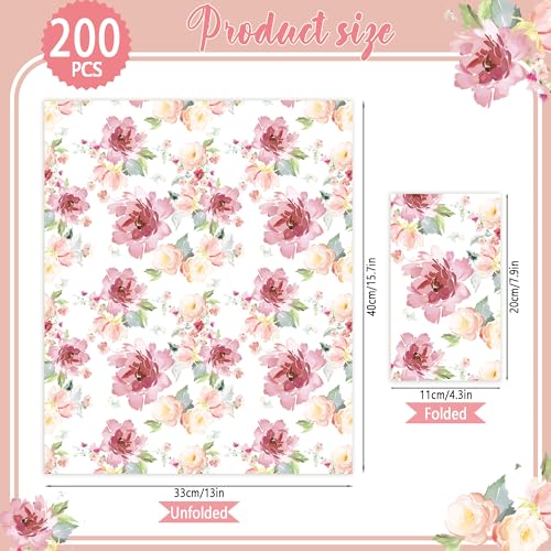 Fairooth 50-Pack Floral Paper Napkins, 3-Ply Watercolor Guest Hand Towels