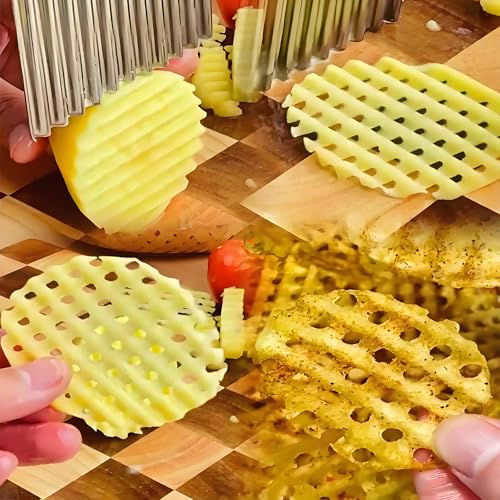 Zorveiio 2-Pack Crinkle Cutter - Stainless Steel Vegetable Slicer