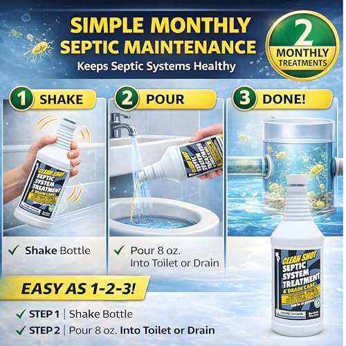 Clean Shot Septic System Treatment with Natural Enzymes - 16 oz