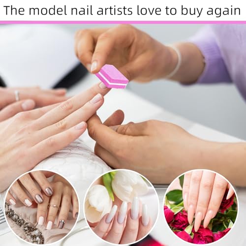 50 Pack Mini Nail Buffers 100/180 Grit Double-Sided Nail Files and Buffing Blocks for Acrylic and Natural Nails