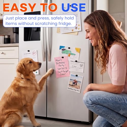 E BAVITE 40-Pack Small Strong Fridge Magnets - Powerful Black Push Pins