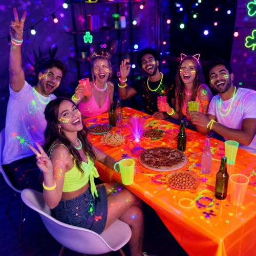 Glow in the Dark Neon Table Cloths, 3 Pack - Party Supplies