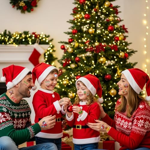 Christmas Temporary Tattoos 60Pcs - Holiday Party Favors & Stocking Stuffers