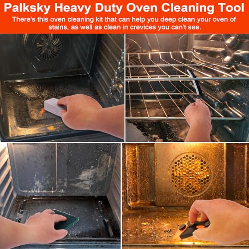 Palksky Heavy Duty Oven Cleaning Kit with Scraper & Brushes