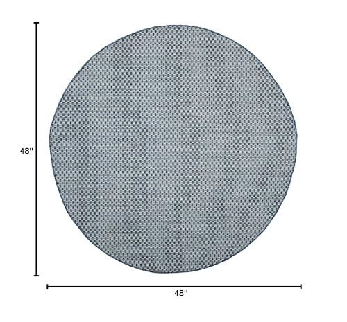 SAFAVIEH Courtyard Collection 4' Round Blue/Grey CY8653 Indoor/ Outside Waterproof Easy cleansingPatio Backyard Mudroom Area Mat