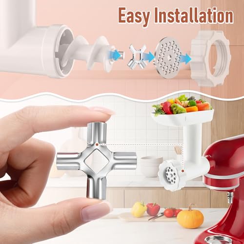 2 Pack Stainless Steel Meat Grinder Blades for KitchenAid FGA