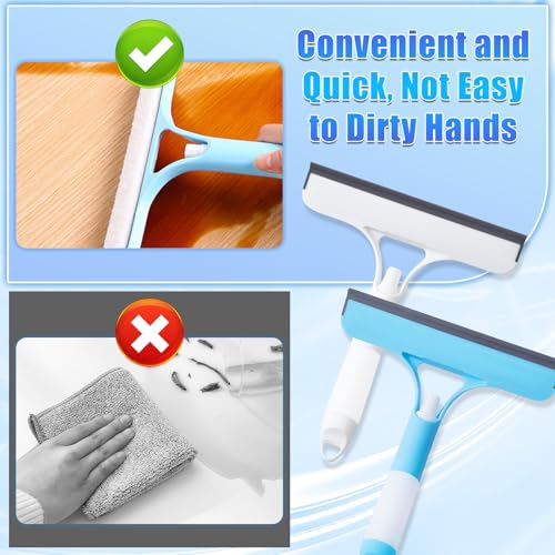EuftEale Blue 3-in-1 Window Cleaning Squeegee with Spray - All-Purpose Glass & Surface Cleaner Tool