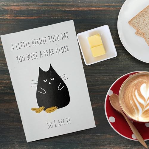 Funny Cat Birthday Card for Men and Women – Humorous Birdie Greeting