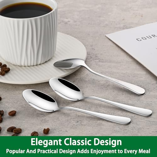 Dehov 5.5-Inch Stainless Steel Espresso Spoons, Silver - Set of 8