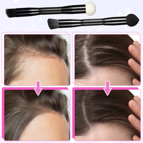 Qianyu Dual-Ended Hairline Powder Brush 2-in-1 Root Touch Up Sponge Tool