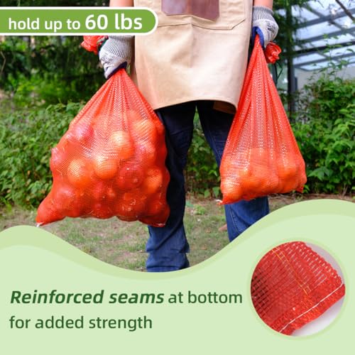 Deebree Extra Large Mesh Produce Bags - 10 Pack, 21" x 32", 60 lbs Capacity