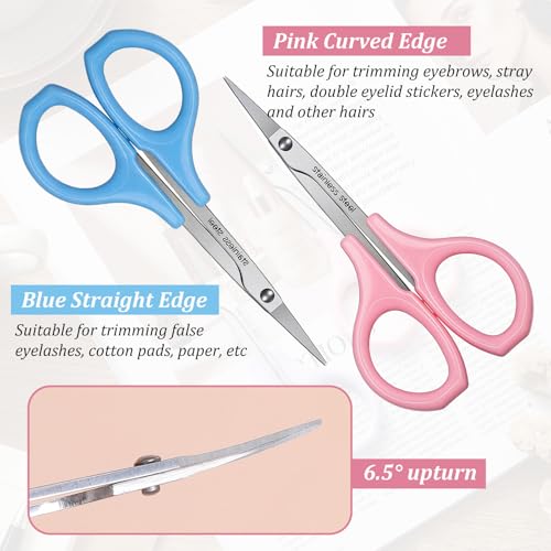 BOHUIZ 4-Piece Stainless Steel Eyebrow Scissors with Protective Caps