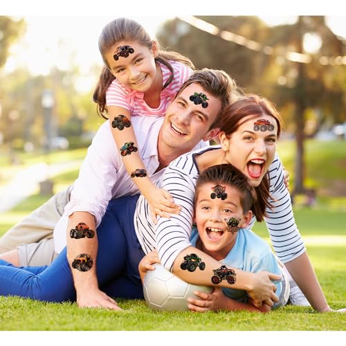 Monster Truck Temporary Tattoos for Kids - 10 Sheets Waterproof Party Favors