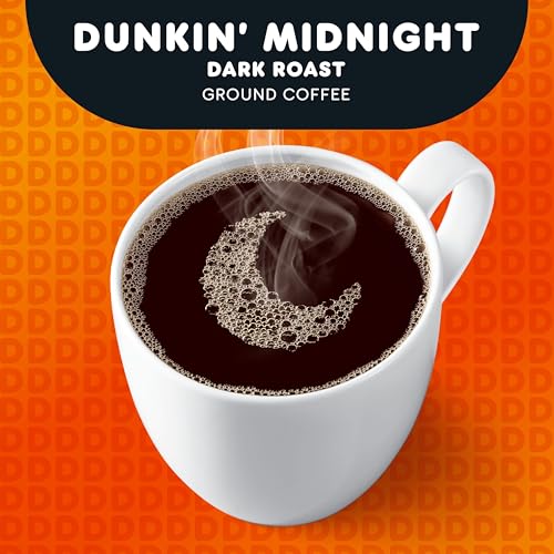 Dunkin' Midnight Ground Coffee, Dark Roast, 11oz (Pack of 6)