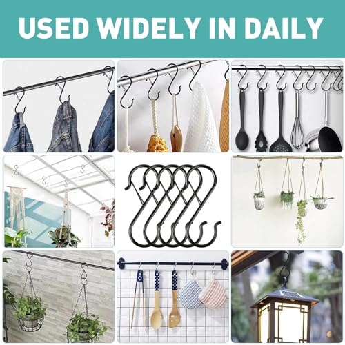 20 Pcs Heavy Duty Metal S Hooks with Locking Clip for Secure Hanging