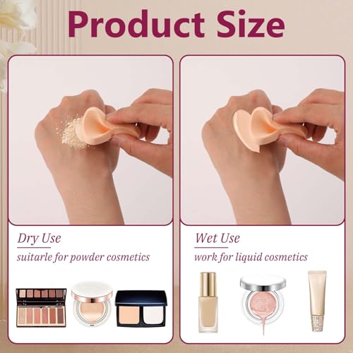 Xyembu 12 Pcs Square Latex Makeup Sponges for Foundation & Concealer