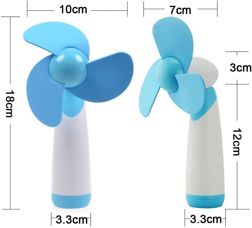 Skiennix Mini Handheld Fan - Portable Battery-Powered Fan with Soft Foam Blades | Blue