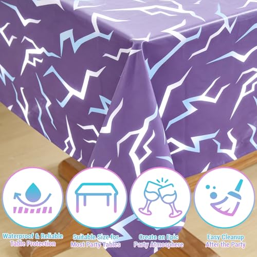 4pcs Purple Energy Kpop Birthday Table Covers 108x54 inches Party Decor