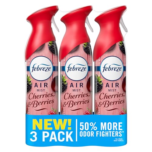 Febreze Air Mist Freshener, Cherries & Berries Scent, 8.1oz (Pack of 3)